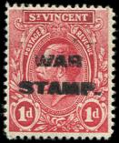 Lot n 2985 - * - SAINT-VINCENT 99b : 1p. rouge, DOUBLE surcharge, TB