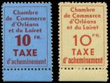 Lot n° 1396 - ** - TIMBRES DE GREVE, ORLEANS 2/3 : 10f. bleu et 10f. jaune, TB