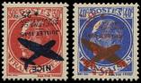 Lot n° 1330 - ** - NICE 13/14 : Pétain, 30c. rouge et 40c. outremer, surcharge RENVERSEE, TB