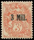 Lot n° 1893 - * - ALEXANDRIE 36b : 3m. sur 3c. orange, ERREUR sur Port Saïd, TB