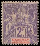 Lot n° 2257 - * - DAHOMEY 16 : 2f. violet sur rose, TB