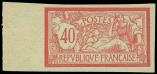 Lot n° 1444 - (*) - 119   Merson, 40c. rouge et bleu, Essai de couleur NON DENTELE sur papier verdâtre, TB