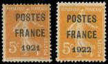 Lot n° 1186 - (*) - 33 et 36, 5c. orange, POSTES FRANCE 1921 et 1922, TB. C