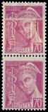 Lot n° 1525 - * - 416   Mercure, 70c. lilas-rose, PAIRE avec impression s. RACCORD, TB