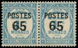 Lot n 2453 - * - MONACO 148a : 65 sur 1f. bleu clair, GROS CHIFFRE 6 tenant  normal, TB