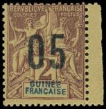 Lot n° 2313 - * - GUINEE 48A : 05 s. 2c. lilas-brun, surcharge ESPACEE, TB. S