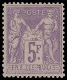 Lot n° 481 - * - 95    5f. violet sur lilas, bon centrage, TB