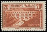 Lot n° 1086 - ** - 262B  Pont du Gard, 20f. chaudron clair, T I, dent. 11, frais et TB