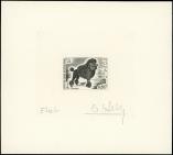 Lot n 2469 -  - MONACO 1037 : Caniche, preuve d'artiste en noir signe, TB