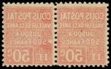 Lot n� 1367 - * - 71d  0f65 s. 50c. rouge, PAIRE impression RECTO-VERSO, TB, Yvert N�60