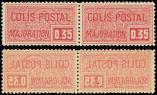 Lot n� 1361 - ** - 15a  0,35 rouge, PAIRE impression RECTO-VERSO, TB, Yvert N�20