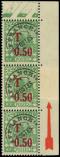 Lot n 2068 - ** - ALGERIE Taxe 28 : 0.50 sur 20c. vert-jaune, impression SUR RACCORD dans une BANDE de 3 cdf, TB. Br