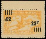 Lot n° 2134 - ** - ALGERIE Colis Postaux 196a : 23f. sur 20f.7 jaune, DOUBLE surch. dont une RENVERSEE, TB