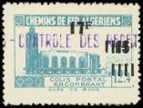 Lot n° 2132 - ** - ALGERIE Colis Postaux 183a : 17f. s. 15f. s. 12f40 bleu vert, bdf, surchargé 17f au milieu du timbre, TB