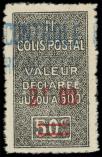 Lot n° 2096 - * - ALGERIE Colis Postaux 18a : 2f00 sur 50c. noir, surcharge rouge, TB
