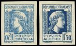 Lot n° 1991 - ** - ALGERIE 214 : 1f50 bleu, RECTO-VERSO, NON DENTELE, TB
