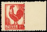 Lot n° 1999 - ** - ALGERIE 220a : 2f. rouge, DOUBLE impression, TB. Br