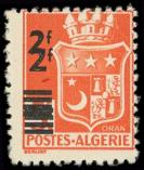 Lot n° 1978 - ** - ALGERIE 197b : 2f. sur 5f. orange, DOUBLE SURCHARGE, 2 plis, aspect TB. Br