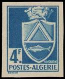 Lot n° 1968 - ** - ALGERIE 182d : 4f. bleu, NON DENTELE, TB