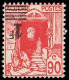 Lot n 1949 - ** - ALGERIE 158Aa : 1f. sur 90c. rouge, T II, surcharge RENVERSEE, TB