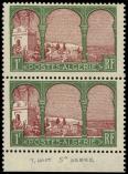 Lot n 1918 - * - ALGERIE 51b : 1f. vert-olive et brun-carmin, 5e ARBRE, tenant  normal **, TB