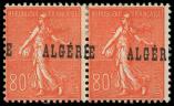 Lot n° 1913 - * - ALGERIE 27a : 80c. rouge, surcharge A CHEVAL, PAIRE, TB