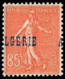 Lot n° 1915 - * - ALGERIE 28a : 85c. rouge, surchage A CHEVAL, TB