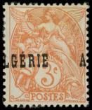 Lot n° 1898 - * - ALGERIE 4b : 3c. orange, surcharge A CHEVAL, TB