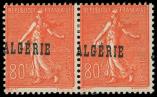 Lot n° 1914 - * - ALGERIE 27a : 80c. rouge, surcharge A CHEVAL, en PAIRE, TB