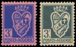 Lot n° 1967 -  - ALGERIE 181a : 3f. bleu sur rose ** et 181b 3f. ardoise *, TB