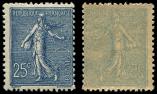Lot n 2719 - ** - 132d  Semeuse Ligne, 25c. bleu, RECTO-VERSO, TB