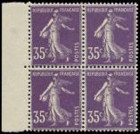 Lot n 2741 - ** - 142b  Semeuse Came, 35c. violet, T II, BLOC de 4 bdf trs bien centr, TB