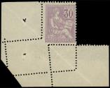 Lot n 2657 - ** - 115   Mouchon, 30c. violet, PIQUAGE OBLIQUE en cdf, chiffres FONCES, TTB. C