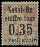 Lot n° 4292 - * - NOSSI-BE Taxe 4 : 0.35 sur 4c. lilas-brun, TB