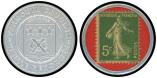 Lot n� 2729 -  - 137   Semeuse Cam�e,  5c. vert sur rouge, Timbre Monnaie VERMOUTH CRUCIFIX, TT