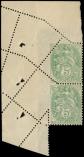 Lot n 2648 - ** - 111   Blanc,  5c. vert, PAIRE cdf, piquage OBLIQUE, TB