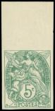 Lot n 2649 - ** - 111g  Blanc,  5c. vert, T IA, NON DENTELE bdf, TB. Br