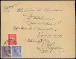 Lot n 3467 - <span><img src='https://www.ceres.fr/img/ImgLet.jpg' height=14 width=18 alt='Let' border='0'></span> - N413, 514 et 546 obl. PAMIERS 26/6/43 s. Env. avec son courrier d'un intern espagnol au camp de Vernet, avec censure au verso, TB